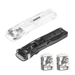 2 Pcs Portable Binder Clip Stapler, with 100 Pcs Small Binder Clips, Non-Destructive Paper Clam Dispenser for Office, Home, School