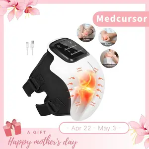 Medcursor Knee Massager,Cordless Knee Massager with Heat and Vibration,Adjustable Temperature with LED Screen for Swelling,Christmas gift