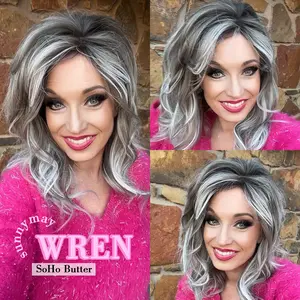 sunnymay 16 Inches Mid-Length Layered Women Fashion Synthetic Wig WREN SoHo Butter Blonde Highlight Synthetic Lace Wig glueless wigs deep wave wigs headband wigs chocolate brown wig wigs for women