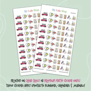 APPOINTMENT Reminder Planner Stickers for Calendars & Journals - Clear Glossy or White  Premium Matte Sticker Vinyl - Perfect for Festive Planning & Organization