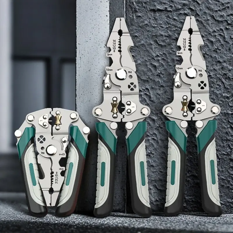 Multifunctional wire cutting and crimping pliers Foldable wire splitting skin stripping pliers Special pliers for electricians Wire stripping pliers Multi-Function Tool professional cable stripper