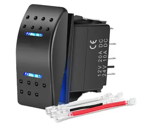 Nilight Waterproof Rocker Switch Toggle ON/Off/ON DPDT 7Pin 12V 24V Jumper Wires Winch Pump for Cars Trucks Caravans Boats RV SUV ATV UTV