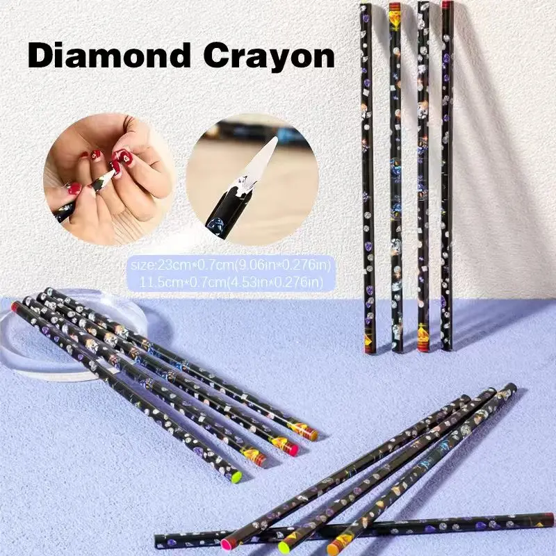4-color nail drill pen, crayon drill tool, Diamond Crayon Set, Precision, nail decoration tool, Easy Pickup, used for picking and removing crystals, rhinestones, gemstones, jewelry stickers, resin pen, Nail Art Kit