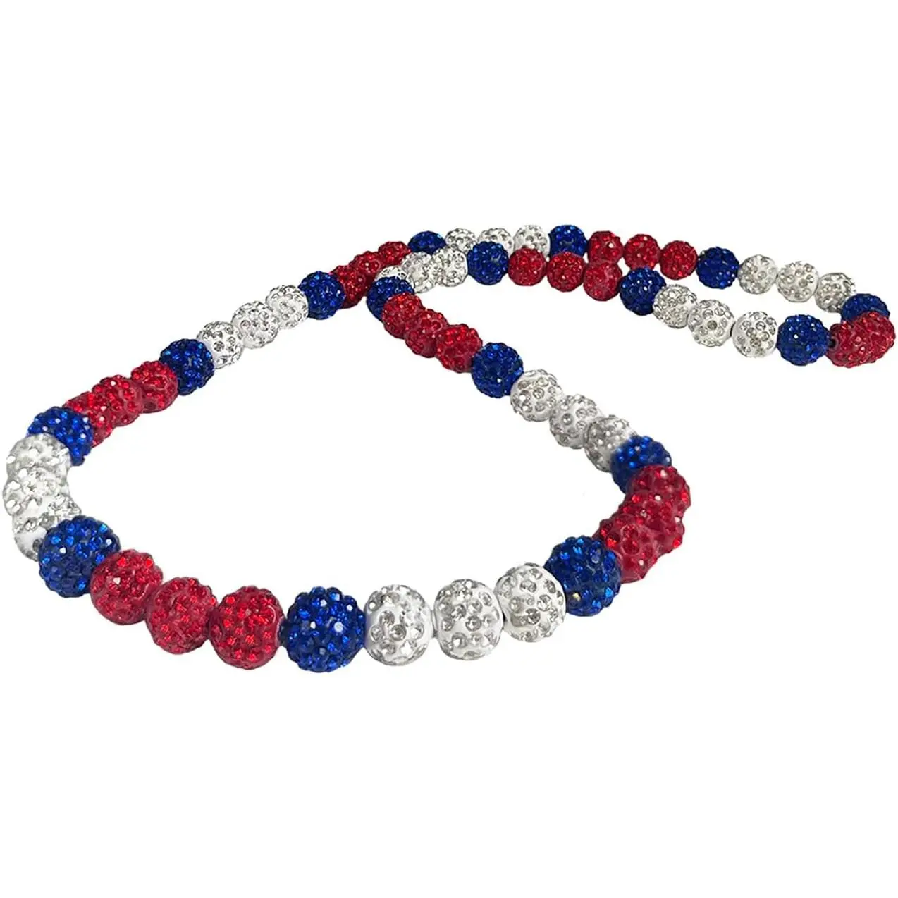 Baseball Necklace 16in/19in/22in Glitter Rhinestone Clay Beaded Necklace for Men Cool Gifts for Baseball Players Lovers