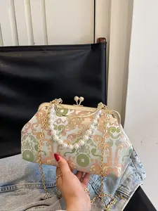 Women's Fashionable Random Floral Pattern Crossbody Bag, Casual Versatile for Daily Used, Trendy All-match, Fashionable Patterned Bag