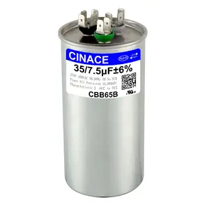 CINACE CBB65 Dual Run Capacitor 35+7.5uF 35/7.5MFD for Air Conditioner AC Motor Fan Condenser Heat Pump HVAC Ice Maker 370/450VAC 50/60Hz High-security Explosion-proof Long-life