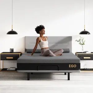 EGO Black Mattress with Graphene Technology 10", Twin Full Queen King Furniture Bedroom Home Memory Foam Comfortable Modern Black Design