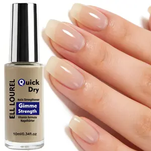 ELL LOUREL 10ml Gimme Strength Quick Dry Nail Strengthener - Vitamin Calcium Nail Hardener, Repairs Weak & Brittle Nails, Promotes Strong Nail Growth, High Shine Manicure Treatment, Perfect for Daily Nail Care, 0.34fl.oz,Promotes Strong Nail Growth