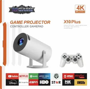 X10 Plus M300 Max Game Projector, Projector And Game With 2 Wireless Controllers Game Projector with Controllers, Projector, Video Game Projector, P30 Max Projector and Game Gamepad Projector New Homehold HD Portable Projection Screen Barrel Projector