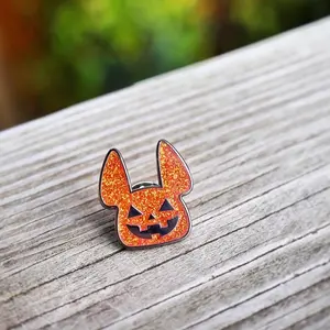 French Bulldog Spooky Pin - Glittery Enamel Pin for Halloween