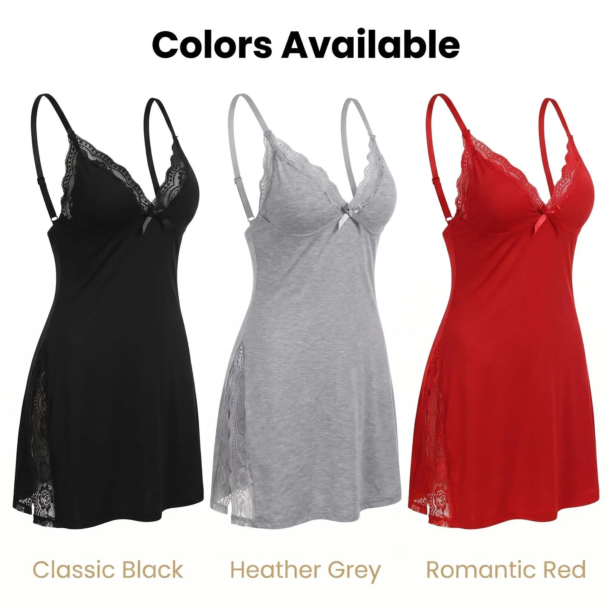 Chemise Nightgown Lingerie forWomen, Soft and BreathableLoungewear with Adjustable StrapsSide Slits, Stretchy Fabric  Print Ruched Dress Nightwear Minimalist
