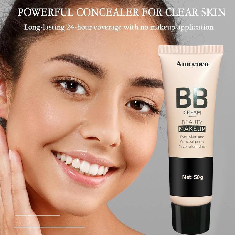 Amococo Hydrate BB Cream Full-Coverage Foundation & Concealer - 50g, Color Correcting, Moisturizing, Waterproof, Even Skin Tone Makeup Moisturizer - Cosmetic