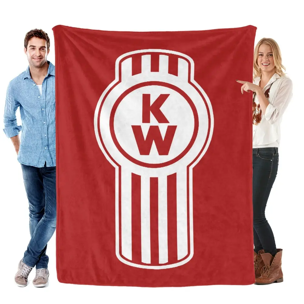 Kenworth Truck logo Throw Blanket for Bed,Soft Collage Blanket for Bedroom,Cute Blanket Funny Room Decor Flannel Blankets for Bed SofaThanksgiving Fat