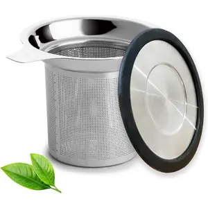 Tea Infuser Stainless Steel with Silicone Lid – Fine Mesh Tea Strainer Basket