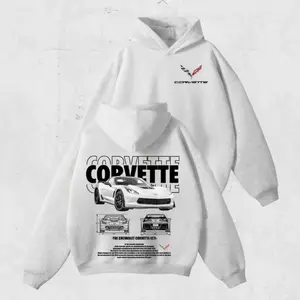 Corvette C7 Hoodie, Vintage Sports Car Graphic Sweatshirt, Muscle Car Pullover Gift