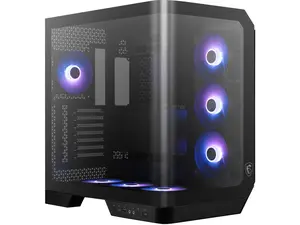 MSI MAG PANO 120R PZ - ATX Mid-Tower Gaming PC Case - 270-degree Tempered Glass Panel - Liquid Cooling Support up to 360mm Radiator - Pre-Installed 7 ARGB Fans - VGA Bracket