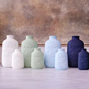 Seaside Collection -  Coastal Current Vase - Embossed Fish Design - Coastal Home Decor Ocean Inspired Art