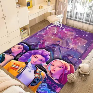 KPop Demon Hunters 71 cartoon printed carpet, home living room, bedroom, office chair under carpet, holiday gift for family and friends, Christmas decoration carpet, Decorative Rug