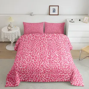 Leopard Print Comforter Set,Cheetah Print Comforter for Women Room Decor,Soft Sexy Pink Wild Animal Skin Texture Bedding Set