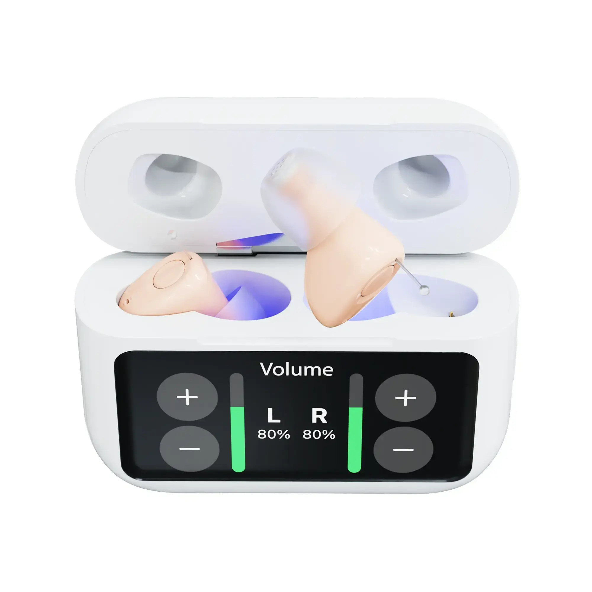 Lentorgi Personal Sound Amplifier Device – Premium Rechargeable In-Ear Accessibility Audio Enhancer for TV/Music, with Smart Touchscreen Control, Noise Reduction