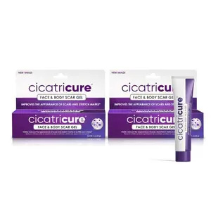 Cicatricure Face & Body Advanced Scar Gel, 2 Pack, Scar Treatment for Old & New Scars, Fades Stretch Marks Away, Surgical Scars, Injuries, Burns and Acne Scar Treatment, Skincare, For Adults & Kids, 1 oz (28g) each,  - 2 Pack