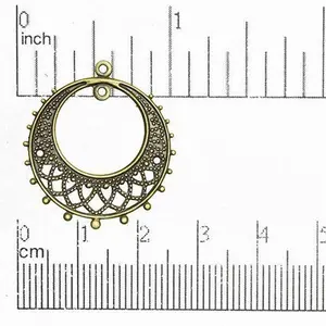 28mm x 25mm Round Chandelier Ear Wire Earring. Sold by the Piece - EW130