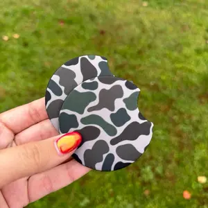 Camo Print Car Coaster Set