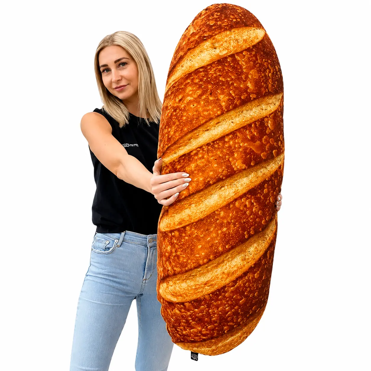 Realistic Bread Loaf Pillow | All About Vibe – Life-Like 3D Bread Loaf That'll Make People Do a Double Take | Funny Cozy Room Decor & Unique Gift | Soft Velvet, Made in USA - 30"