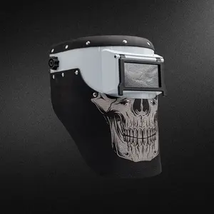 White Slimline - Skull B/W Welding Hood