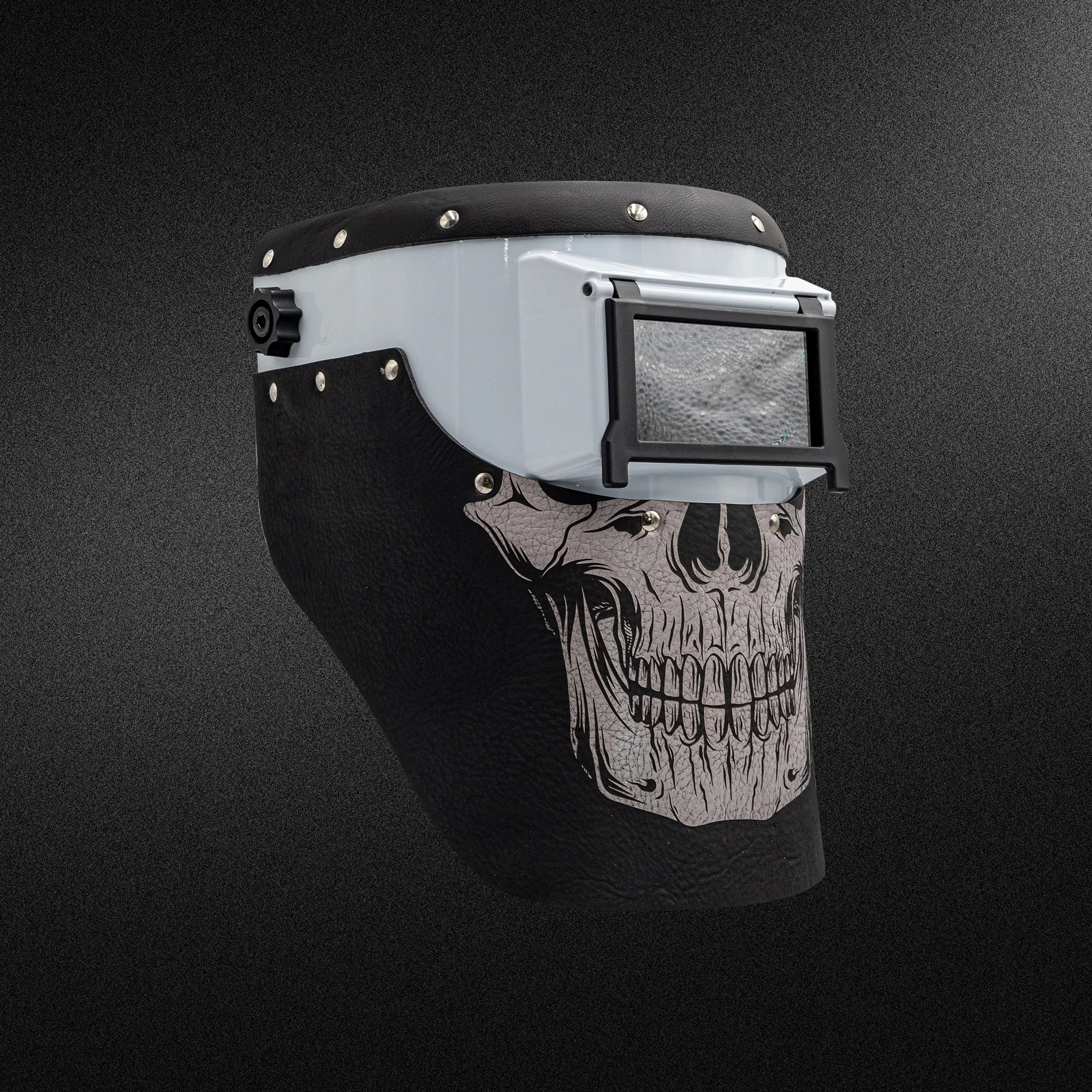 White Slimline - Skull B/W Welding Hood