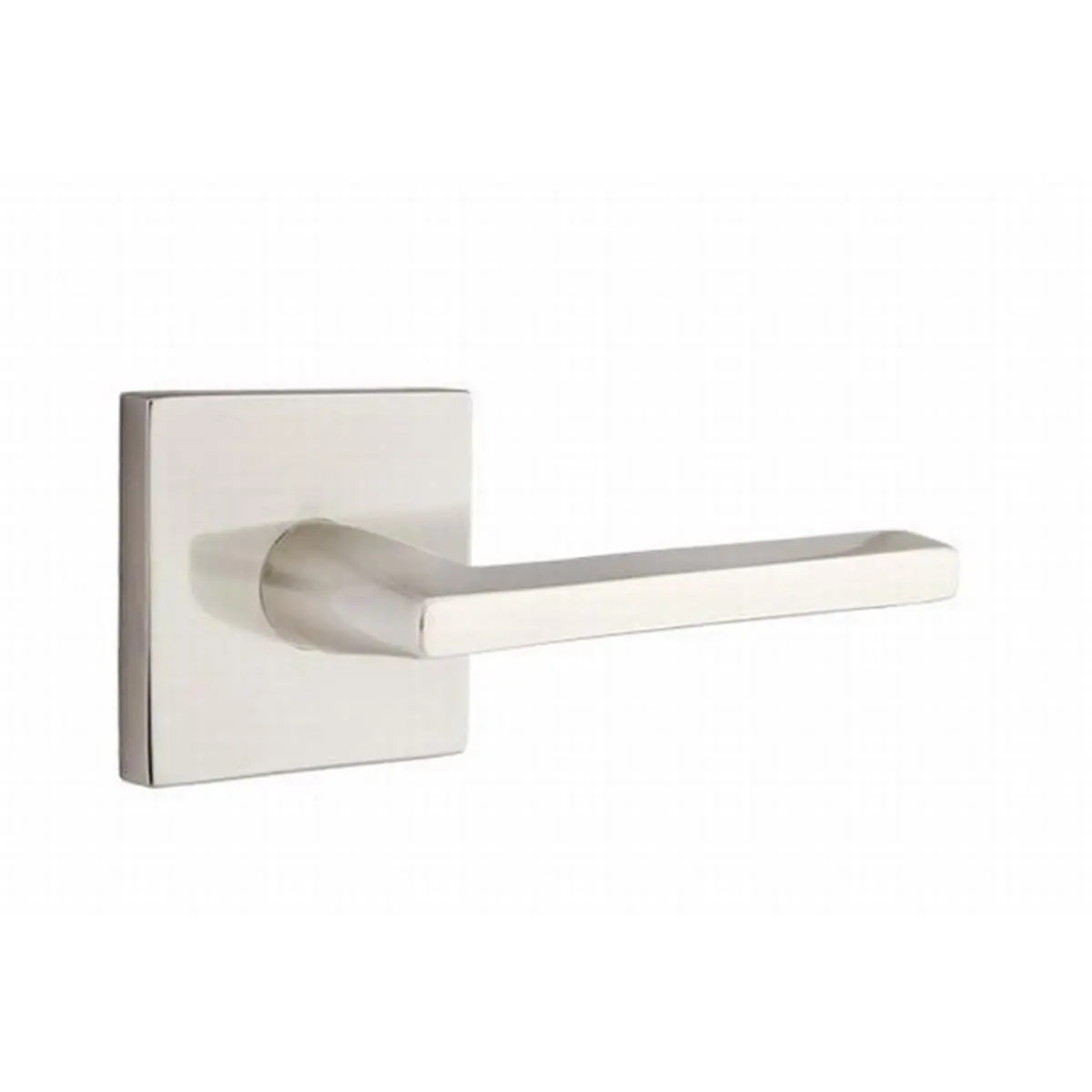 Emtek Helios Right-Hand Passage Lever with Square Rose, Satin Nickel Door Hardware, Durable Handle Doorknobs for Residential Doors