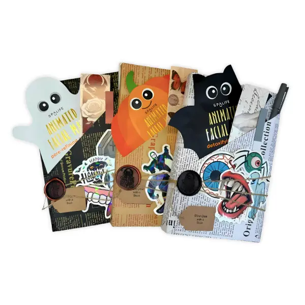 Halloween Aesthetic Magical Blind Date with a Book Gift Set for Book Lovers - Includes Spooky Packaging, Face Mask, Pen, Stickers, Bracelet, Basket - Stocking Stuffers, Party Favors, Goodie Bag Stuffers, Gift Boxes, Party Gift Packs