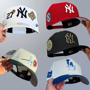 New Era MLB NY Yankees LA Dodgers Black Fitted Cap – 59FIFTY Flat Brim Baseball Hat, Dual Logo Embroidery Detail, Premium Cotton Material, Structured Crown Design, Streetwear Urban Style, Comfortable Fit Unisex, Fashion Trend USA Everyday Wear Cap