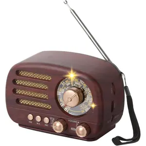 Radios Portable AM FM SW, Retro Radio with Speaker, Transistor Radio  5.3, Rechargeable  , TWS, Support TF Card/MP3/USB Playing, Gifts for Senior, Dark
