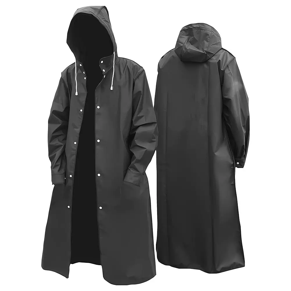 Adult Reusable EVA Rain Ponchos, Lightweight Outdoor Waterproof Raincoats for Rainy Day Rain Protection, Work Safety Full Body Cover Gear for Men and Women