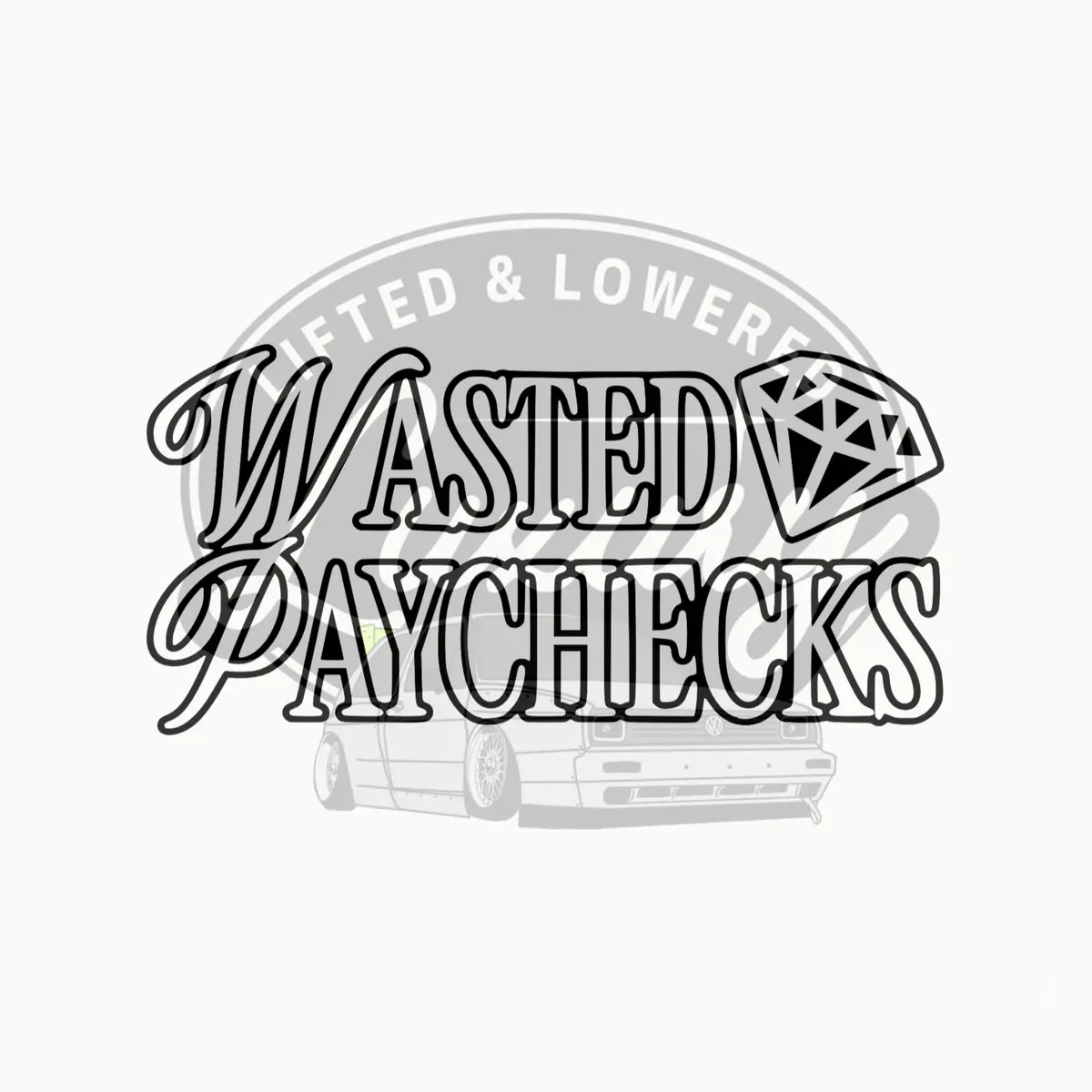 Wasted Paychecks Decal - 4x8 Inch Permanent Vinyl Window Stickers - Decor for Laptop, Water Bottle or Car Window
