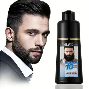 Instant 10-Minute Beard Coloring Shampoo for Men, Black Dye for Mustache and Beard, Darkening Hair Care Haircare Comfort Hair Dye