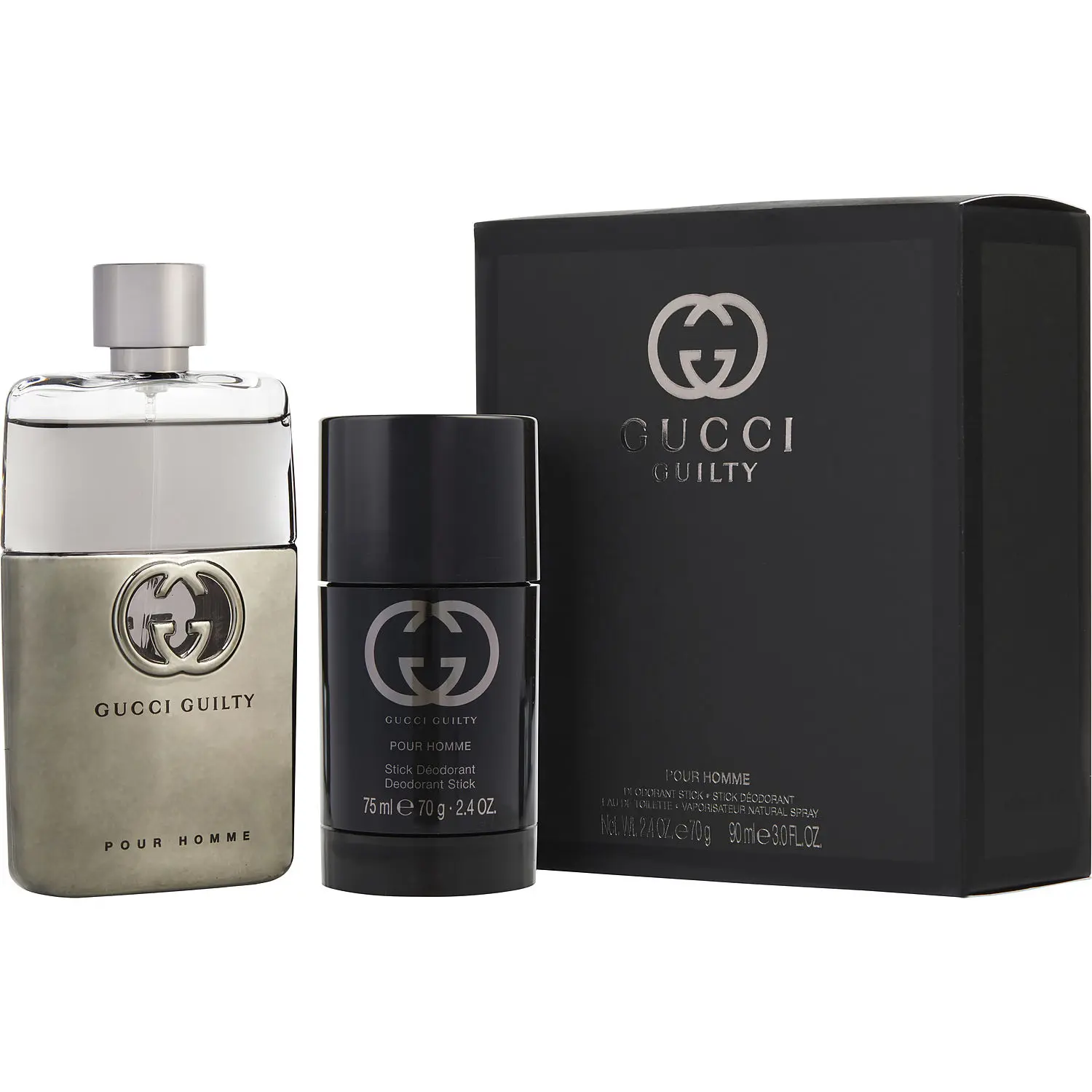 Gucci Guilty Pour Homme Set-Edt Spray 3 Oz & Deodorant Stick 2.4 Oz (Travel Offer) For Men