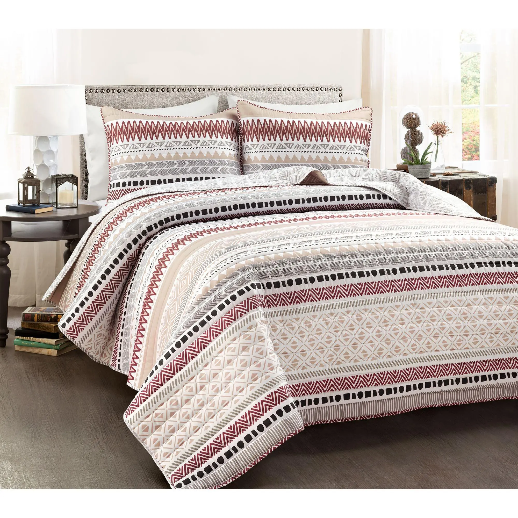 Southwest Stripe Oversized Quilt Set F/Q by LusDecor