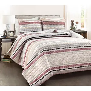 Southwest Stripe Oversized Quilt Set F/Q by LusDecor