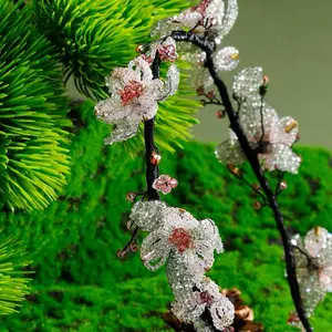 Pink Rose Wreath with Sparkling Crystals and Greenery Accents for Home Decor