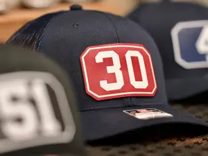 ***Flatbill Hats***Leather Patch Hats- Single Line Only