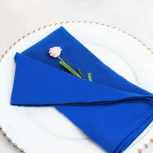 5 Pack Commercial Grade Polyester Napkins 20"x20" Royal Blue - 220GSM Stain & Wrinkle Resistant Cloth Napkins