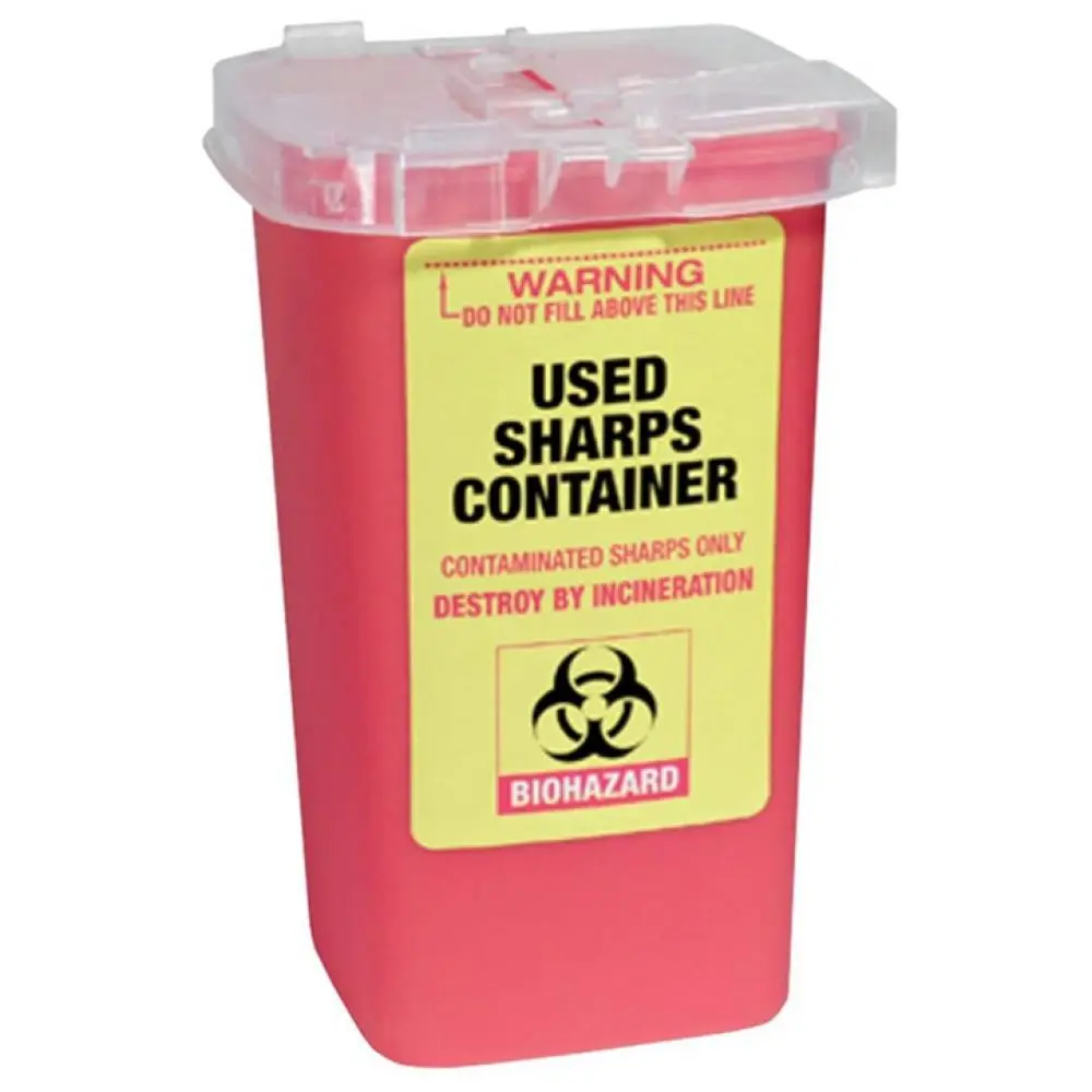 FantaSea 1-L Lockable Rectangle Used Sharps Container with Lid, Kitchen Preserving & Safe Disposal Lockable Storage Box, 1 Liter