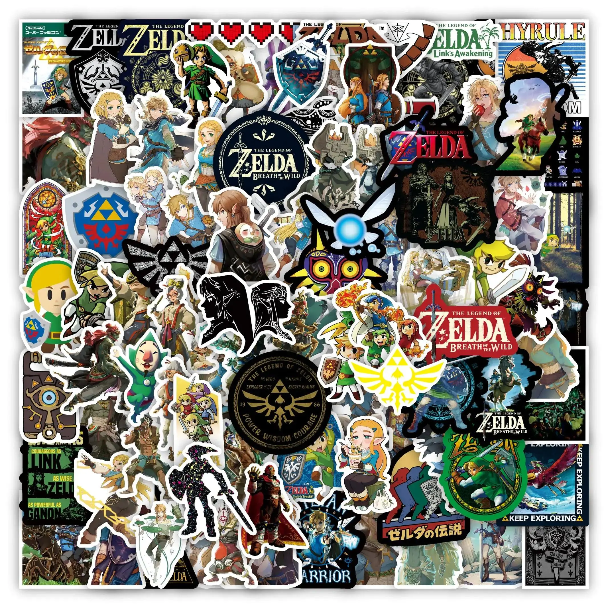 Bonitzdm 100Pcs The Legend of Zelda Game Stickers Vinyl Waterproof Stickers for LaptopBumperSkateboardWater BottlesComputerPhone Cool Stuff for Teens Kids Adults