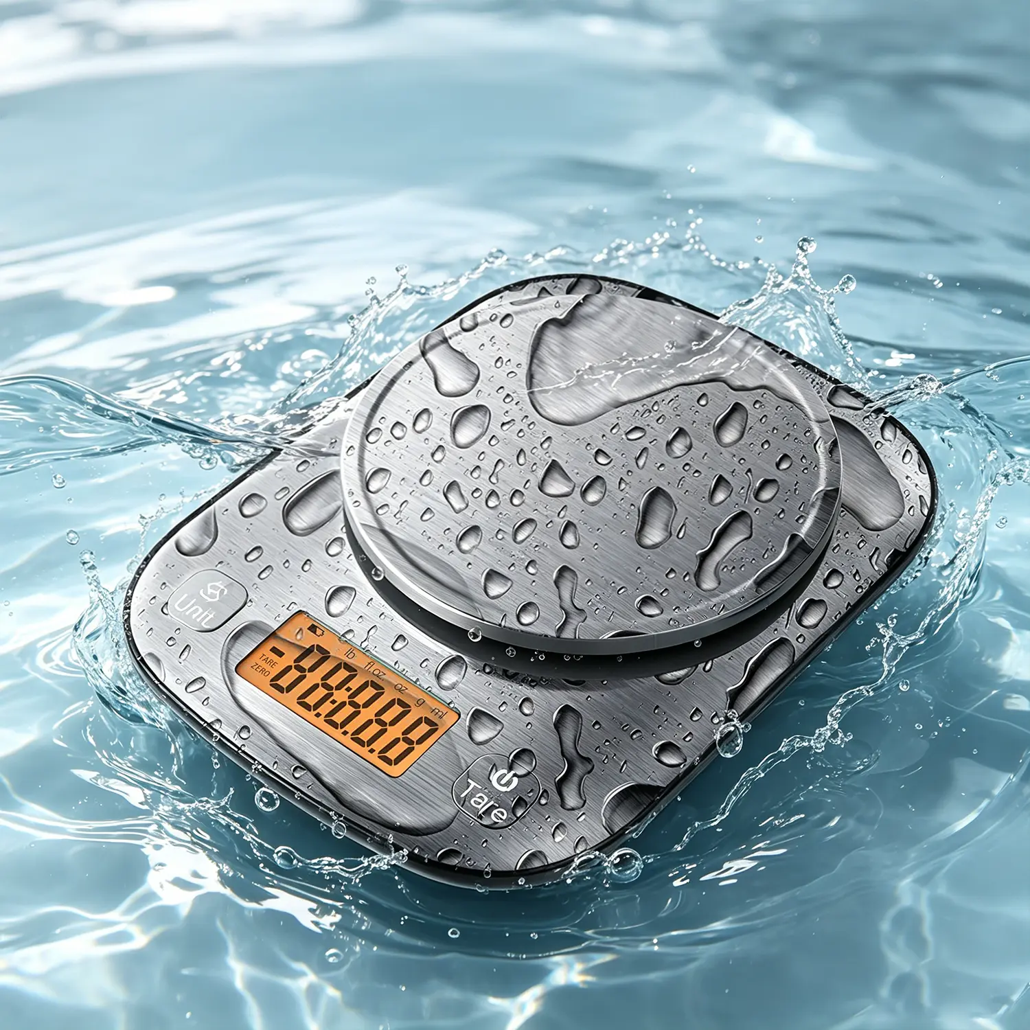 Waterproof Scale  Digital Food Kitchen Scale 5000/0.1g 11lb 0.1g Grams Oz ML Stainless Steel Scale Portion Control