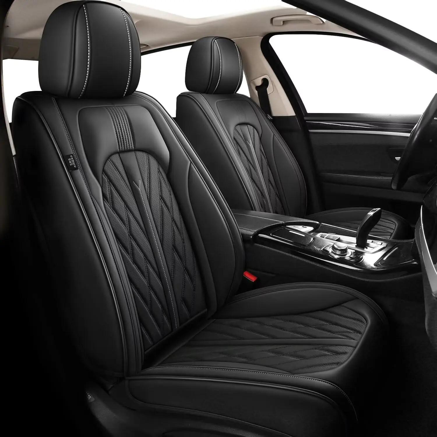 For Ford Expedition 2011-2026 Seat Covers Front Seat Covers Faux Leather Car Seat Covers Breathable Waterproof Car Seat Protector (2 Seats, Black)Vehicle interior accessories Universa