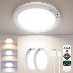 Rechargeable Motion Sensor Ceiling Light with Remote - Magnetic Wireless Ceiling Light Battery Powered for Closet Shower Stairs Shed Hallway Porch Patio ect,Suitable for various scenarios, easy to install.