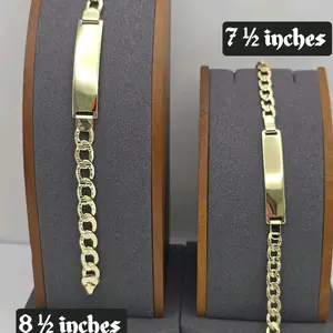 BRACELETS couple set 2 zises engraving available gold-plated cuban link style leave a note with your name