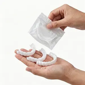 [3PC] Cosmetic dental veneers, upper jaw dental accessories, natural whitening and comfortable smile mask, instantly improves self-confidence, creates perfect photogenic effect, dental protection function